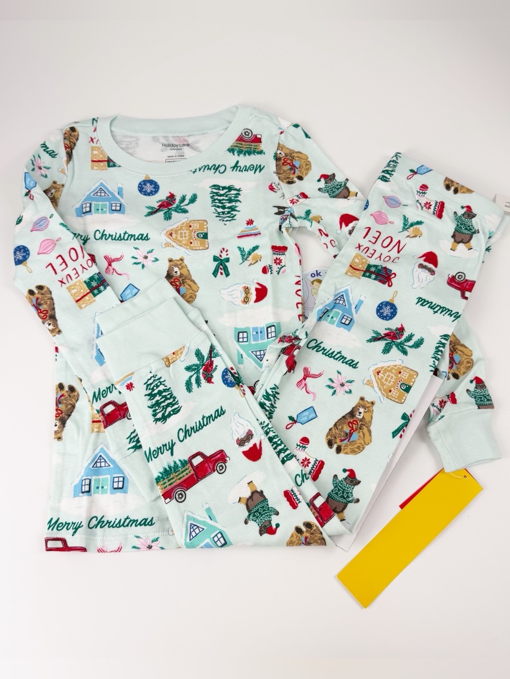 Holiday Lane Pajamas Kids 8 PJs Winter Holiday Blue Christmas Cotton 2 Piece NWT